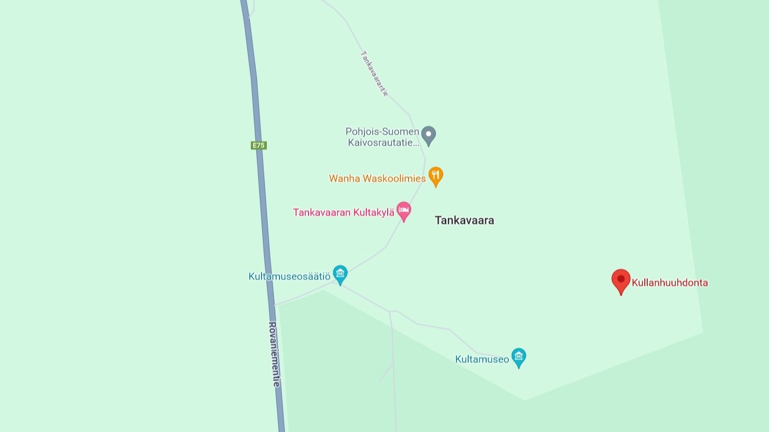 Tankavaara in Google Maps
